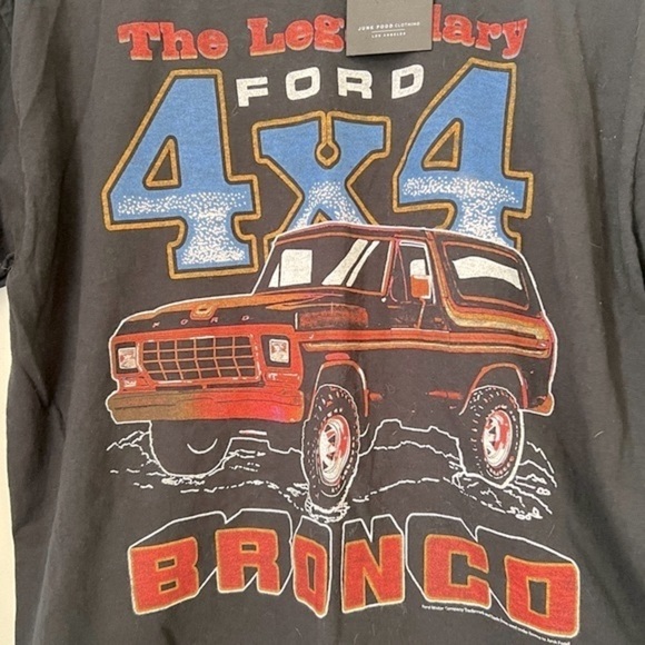 Junk Food Ford Bronco 4x4 Black Graphic Cotton Relaxed Short Sleeve Tee NEW - Picture 3 of 7